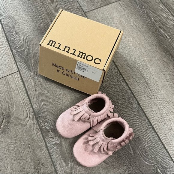 minimoc Other - Minimoc pink piglet moccasins baby  girl soft shoes 4